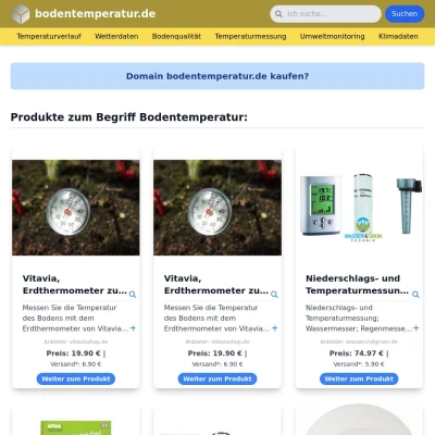 Screenshot bodentemperatur.de