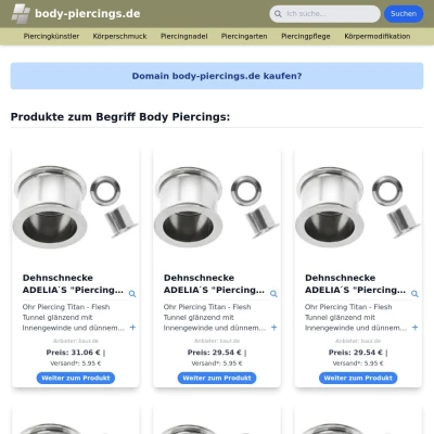 Screenshot body-piercings.de