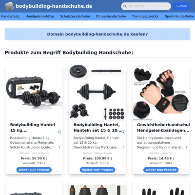 Screenshot bodybuilding-handschuhe.de