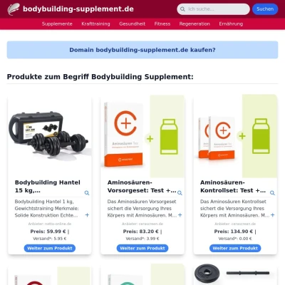 Screenshot bodybuilding-supplement.de