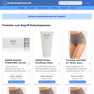 Screenshot bodyshapewear.de