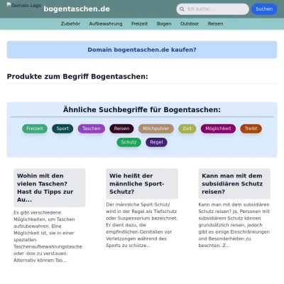 Screenshot bogentaschen.de