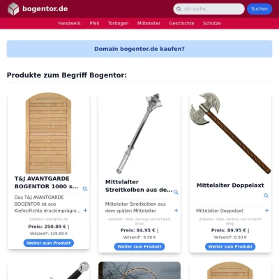 Screenshot bogentor.de