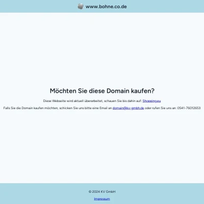 Screenshot bohne.co.de