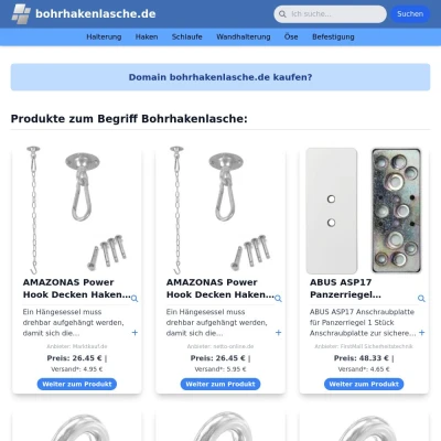 Screenshot bohrhakenlasche.de