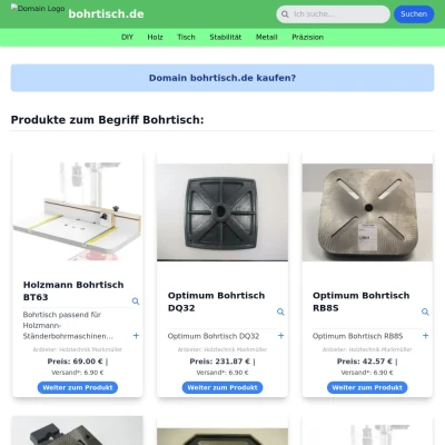 Screenshot bohrtisch.de
