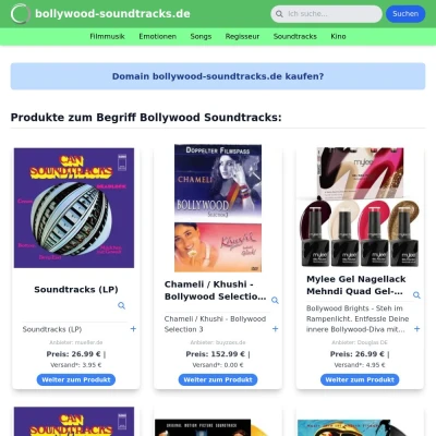 Screenshot bollywood-soundtracks.de