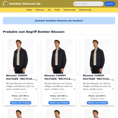 Screenshot bomber-blouson.de