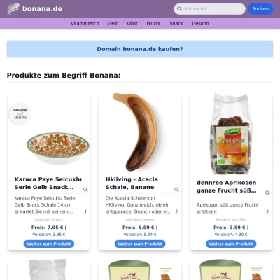 Screenshot bonana.de