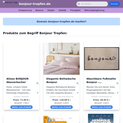Screenshot bonjour-tropfen.de
