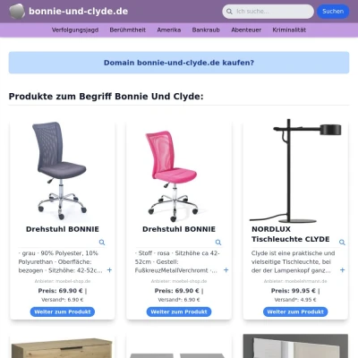 Screenshot bonnie-und-clyde.de