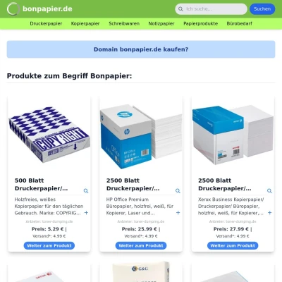 Screenshot bonpapier.de