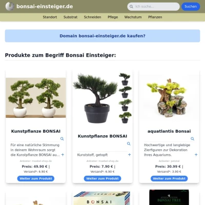 Screenshot bonsai-einsteiger.de