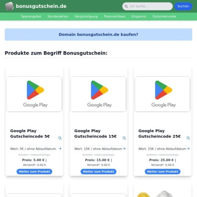 Screenshot bonusgutschein.de