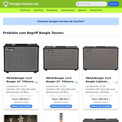 Screenshot boogie-tanzen.de