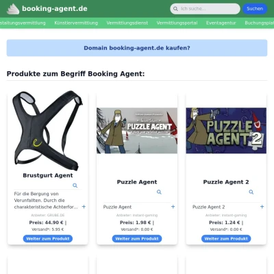 Screenshot booking-agent.de