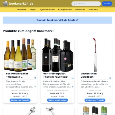 Screenshot bookmark24.de