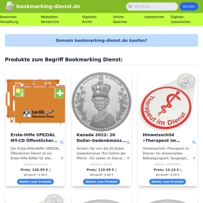 Screenshot bookmarking-dienst.de