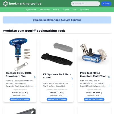 Screenshot bookmarking-tool.de