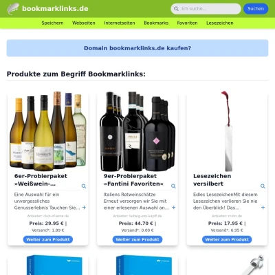 Screenshot bookmarklinks.de