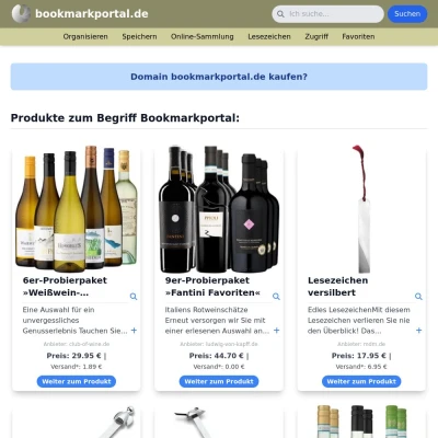 Screenshot bookmarkportal.de