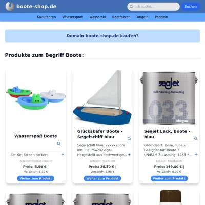 Screenshot boote-shop.de