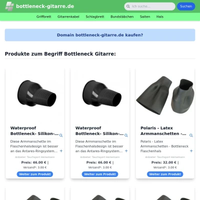 Screenshot bottleneck-gitarre.de