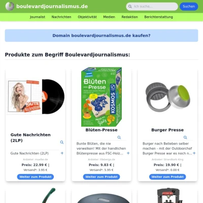Screenshot boulevardjournalismus.de