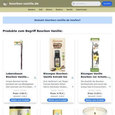 Screenshot bourbon-vanille.de