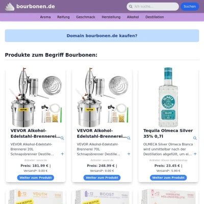 Screenshot bourbonen.de