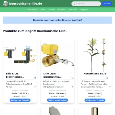 Screenshot bourbonische-lilie.de