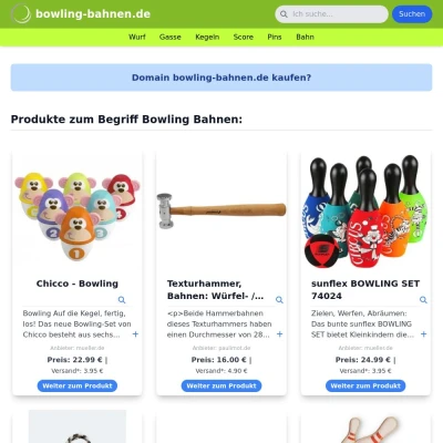 Screenshot bowling-bahnen.de