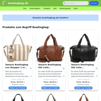 Screenshot bowlingbag.de