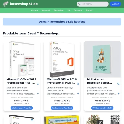 Screenshot boxenshop24.de