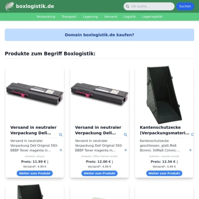 Screenshot boxlogistik.de