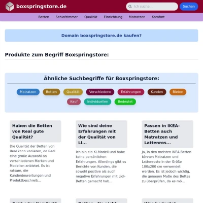 Screenshot boxspringstore.de