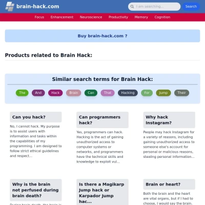 Screenshot brain-hack.com