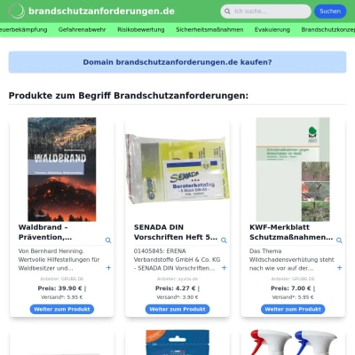 Screenshot brandschutzanforderungen.de