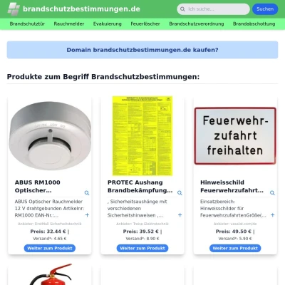 Screenshot brandschutzbestimmungen.de