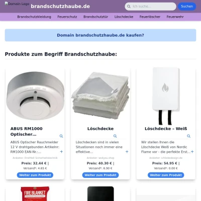 Screenshot brandschutzhaube.de