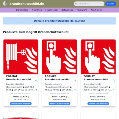 Screenshot brandschutzschild.de