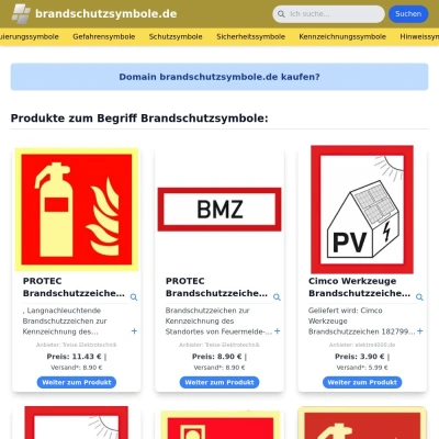 Screenshot brandschutzsymbole.de