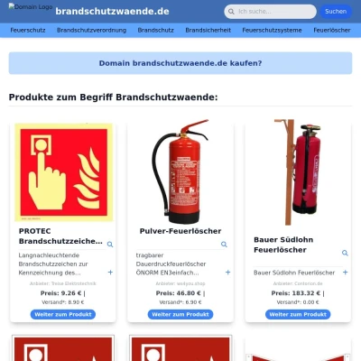 Screenshot brandschutzwaende.de