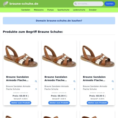 Screenshot braune-schuhe.de