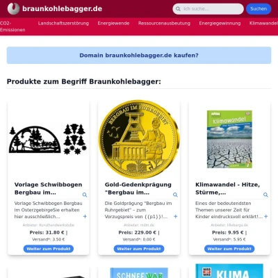 Screenshot braunkohlebagger.de