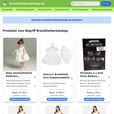 Screenshot brautkleiderkatalog.de