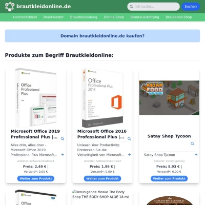 Screenshot brautkleidonline.de