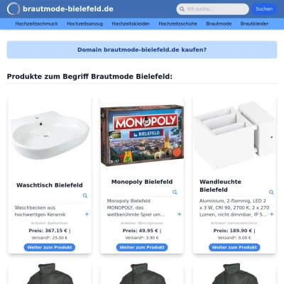 Screenshot brautmode-bielefeld.de