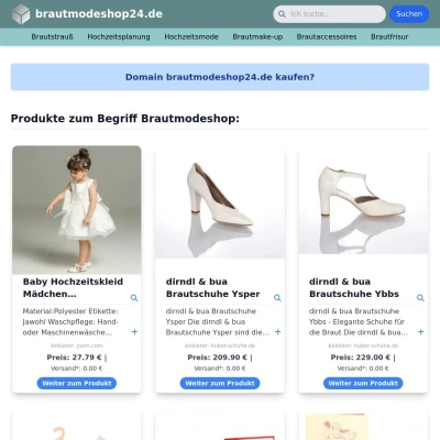 Screenshot brautmodeshop24.de