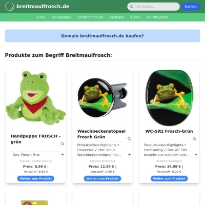 Screenshot breitmaulfrosch.de